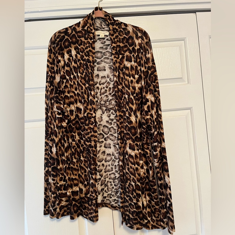 Zenana Leopard Duster Size 3X